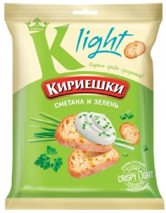 Сухарики Кириешки Light Сметана с зеленью 33гр./50шт.