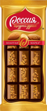 Золотая Марка Шоколад Темный Молочный миндаль 80гр./5шт.