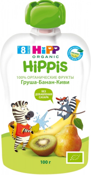 Hippis пюре груша-банан-киви  100 г 1/6 Хипп