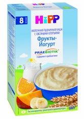 Hipp Каша молочная пшеничная с овсяными хлопьями и пребиотиками фрукты*йогурт с 8мес.250гр 1*6 Хипп