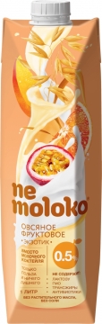 Nemoloko 1л. напиток овсяный фруктовый Экзотик 0,5%12шт. НеМолоко