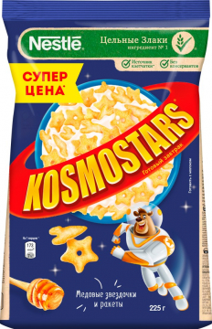Kosmostars завтрак сухой хрустящие медовые звездочки 225гр. Космостарс