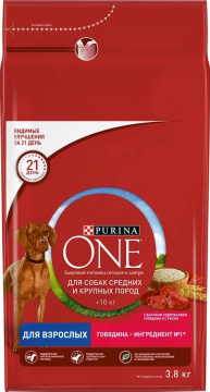 Purina ONE MEDMAX ADL корм д/собак говядина/рис 3,8кг new./2шт. Пурина ВАН