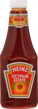Кетчуп Хайнц Острый 1 кг в пластиковой бутылке 1*8