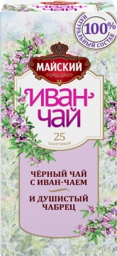 Чай Майский Иван-чай с черным чаем и чабрецом 25х1,5г