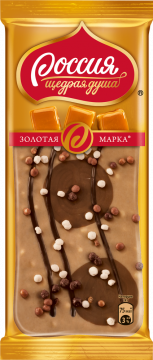 Золотая Марка Шоколад Дуэт карам-й белый с печеньем плитка 85гр./5шт.