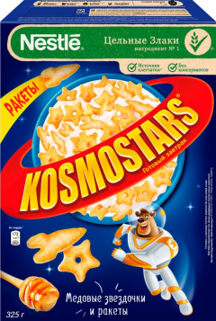 Kosmostars завтрак сухой хрустящие медовые звездочки 325гр. Космостарс