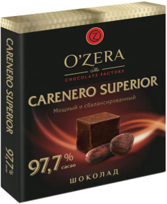 Шоколад OZera Carenero Superior 97,7% какао 90г./6шт.