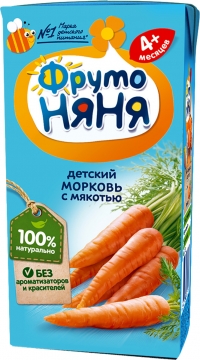 ФрутоНяня 0,2л. Нектар морковный с мякотью.*18шт.