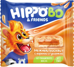 Бисквитное пирожное HIPPO BO & friends с вареной сгущенкой, 32гр./96шт.