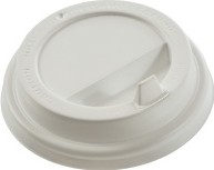 Крышка пластиковая белая D80мм (для стаканов 250, 300мл. (Vend) с клапаном/1000шт.