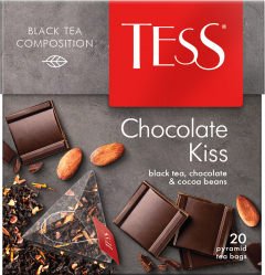 ТЕСС Шоколад Кисс (1,8гх20п)чай пирам.черн.с доб. Tess
