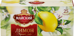 Чай Майский Лимон чёрный ароматизированный 25x1,5г 1*27