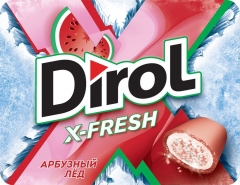 Dirol X-FRESH Арбузный лед в блистере жевательная резинка б*с сахара с арбузным вкусом 16гр.*12шт. Дирол