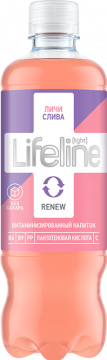 LifeLine Renew Light  со вкусом Личи и Сливы 0,5л./12шт. Лайфлайн
