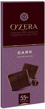 Шоколад OZera Dark 55% 90г горький*18шт.