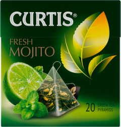 Чай Curtis Fresh Mojito зеленый ароматизированный, пирамидки 20x1,7г 1*12 Куртис