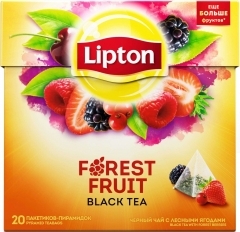 Lipton Черн Аромат Forest Fruit с Кусочками Ягод 40п*1.7гр. Липтон