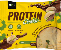 Печенье Protein Cookie с фисташкой, покрытое шоколадом без добавления сахара 40г*10шт.