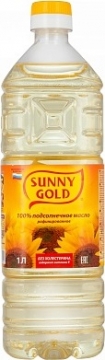 МАСЛО подсолнечное рафинированное 1 л. Sunny Gold