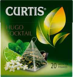 Чай Curtis Hugo Cocktail зеленый ароматизированный, пирамидки 20x1,8 1*12 Куртис