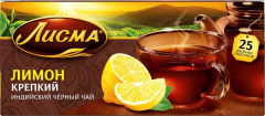 Чай ЛИСМА Крепкий Лимон чёрный ароматизированный 25x1,5 1*27