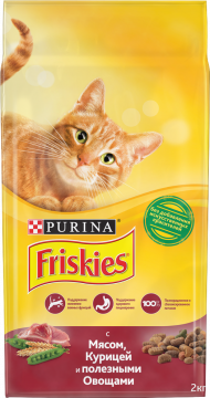 Friskies ЭДАЛТ сухой корм для кошек Мясо/Курица/Овощи 2кг./3шт. Фрискис
