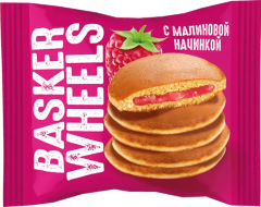 Baskerwheels Пирожные бисквитные Pancake с малиновой нач. 36г*28шт.