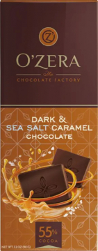 Горький шоколад OZera Dark&Sea salt caramel 90гр./18шт.