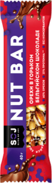 Ореховый батончик NUT BAR со вкусом айриш-крим в горьком шоколаде 40г*16шт.