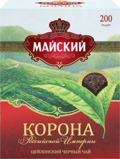 Чай Майский Корона Российской Империи круп.лист чёрный 200г 1*18