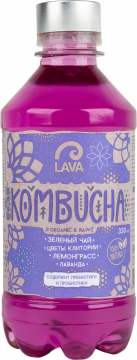 LAVA SUPERFOOD KOMBUCHA Зеленый чай, цветы Клитории, Лемонграсс, Лаванда 033л./12шт.