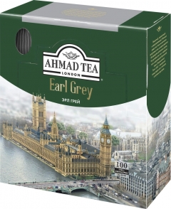 Чай Ahmad Tea  Эрл Грей  пак.с ярлычками  100х2гр 1/8 пачка Ахмад Ти
