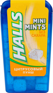 Halls Mini Mints Конфеты без сахара цитрусовый пунш со вкусом цитрусовых фруктов 12x24x12,5Г