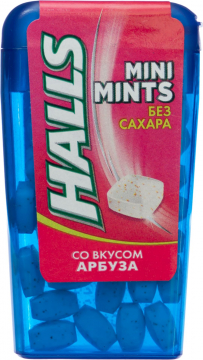 Halls Mini Mints Конфеты без сахара со вкусом арбуза 12x24x12,5Г