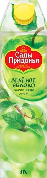 Сады Придонья 1л. Яблочн сок из зел.яблок.*12шт.