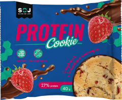 Печенье Protein Cookie со вкусом клубники, покрытое шоколадом без добавления сахара 40г/10шт.