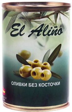 Оливки «EL alino» (без косточки) ж./б 270гр./12шт.