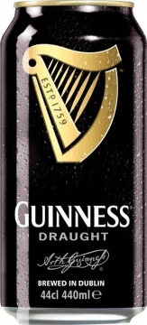 Пиво Guinness Draught, 4,2%, тёмное фильтрованное пастеризованное, 0,44л х24 банка