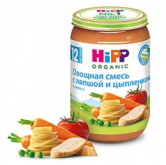 Hipp Овощная смесь с лапшой и цыпленком с 12мес 220 гр 1/6 Хипп