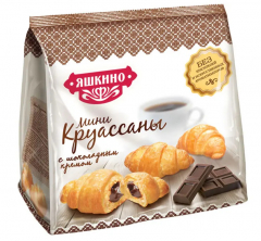 Мини-круассаны Яшкино 180г с Шоколадным кремом/8шт.