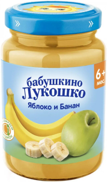 Бабушкино Лукошко Пюре фрук.Яблоки и бананы 190гр.с 6мес.ст*б 1*6