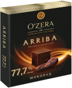 Шоколад OZera Arriba 77.7% какао 90гр./6шт.