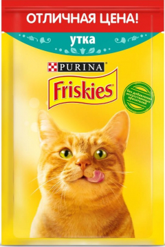 Friskies для взрослых кошек утка 50гр./10шт. Фрискис