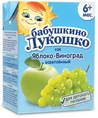 Бабушкино Лукошко Сок Яблочно-виноградный 200мл с 5 мес.тетра пак 1/18